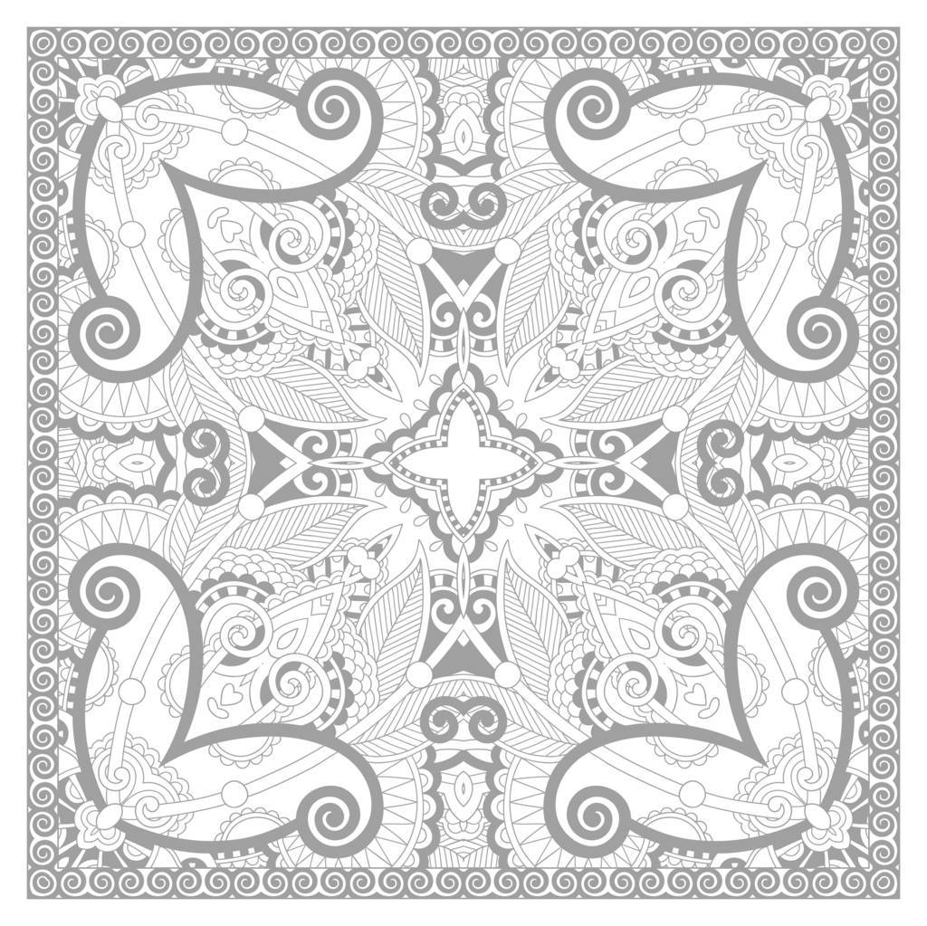 Coloriage Mandala carré intricate motifs apaisants - Mandala à imprimer